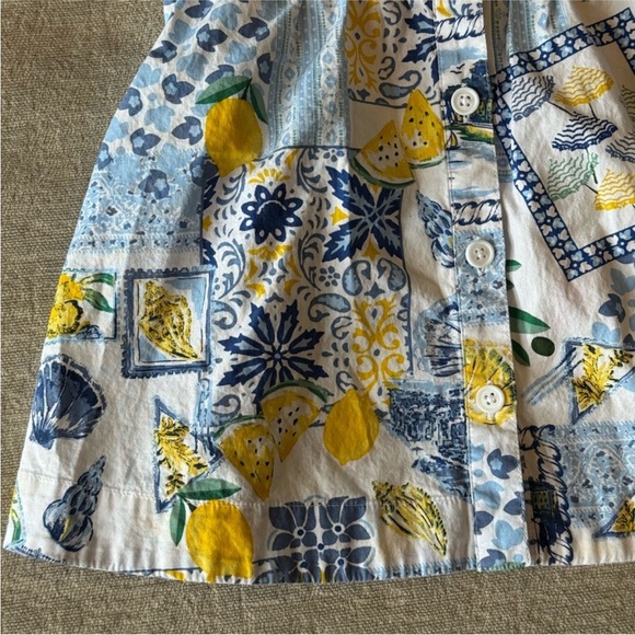 Crewcuts by J.Crew Girls Dress Size 3 – Blue Yellow Lemon Tile Print - Picture 4 of 9